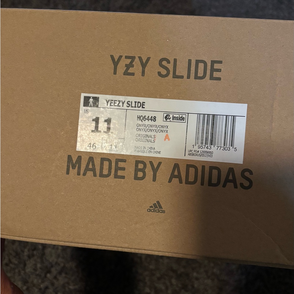 Adidas Yzy Slide Size 11 Onyx Black